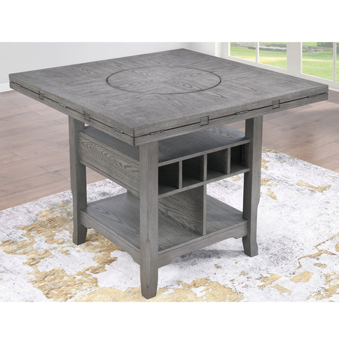 Contemporary Counter Height Dining Set With Built In Lazy Susan
