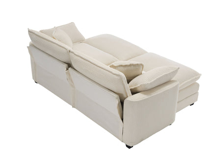 Modern Oversized Modular Cushion Sofa With Ottoman, Low Back, Deep Seating Sofa Set