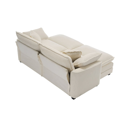 Modern Oversized Modular Cushion Sofa With Ottoman, Low Back, Deep Seating Sofa Set