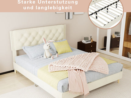 Upholstered Bed With Tufted Headboard