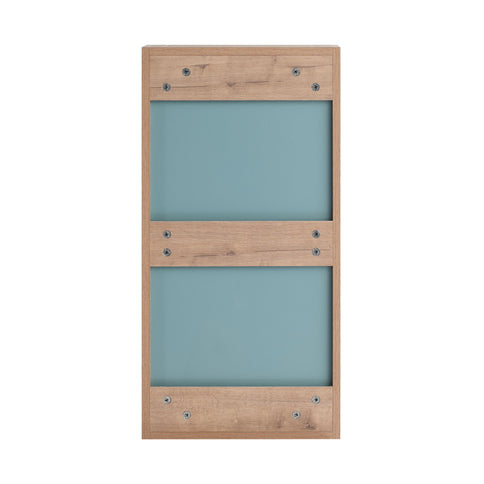 14" Bathroom Mirror Cabinet With Adjustable Shelves, Wall Mounted Medicine Storage Cabinet Frame With Soft Closing Hinges - Imitative Oak