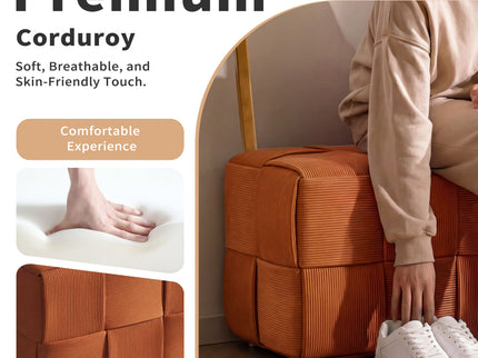 Modern Ottoman Foot Rest With Woven Design