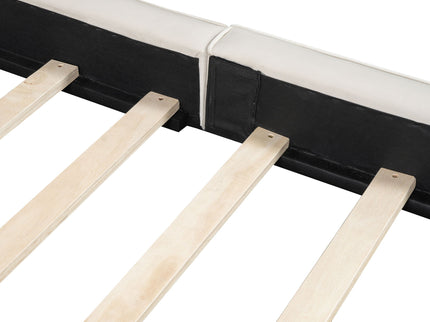 Upholstered Platform Bed, Grounded Bed With Solid Frame