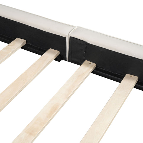 Upholstered Platform Bed, Grounded Bed With Solid Frame