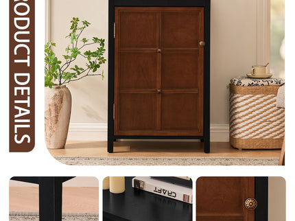 Floor Cabinet With Doors & Adjustable Shelf, Storage Cabinet For Entryway