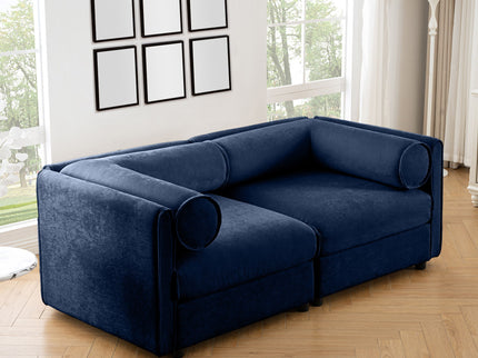 Stylish Sofa With Storage Seat And Cylindrical Backrest