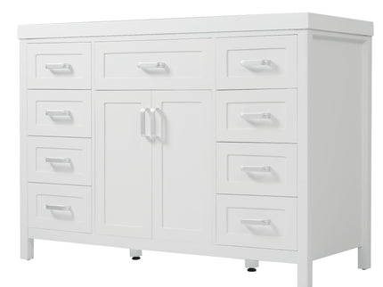 Bathroom Vanity With Sink, 2 Doors 8 Drawers, Soft Close System, Classic Design