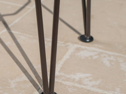 Dione Outdoor Industrial Acacia Wood Bar Set With Metal Frame And Slat Paneling - Brown