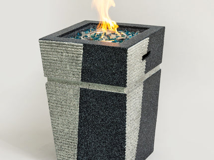 Propane, Gas 50000 Btu Square Fire Pit Table For Outside - Light Gray Blue