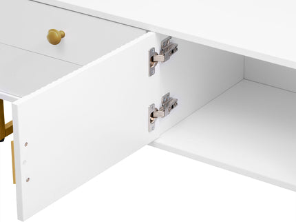 TV Media Console Table, TV Stand With Storage For Living Room - White