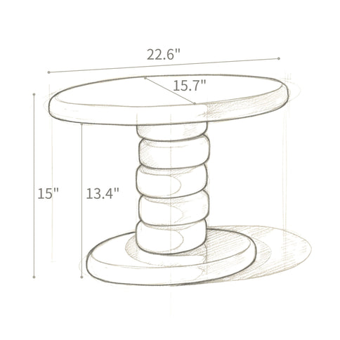 Stacked Cobblestone End Table