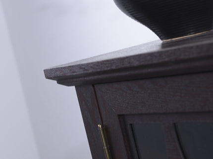 Modern Sideboard With Tempered Glass Doors - Ox Blood Red