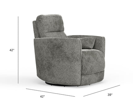 Milan - Swivel Recliner With Manual Footrest - Gray