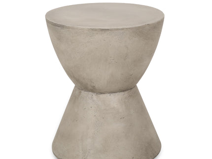 Outdoor Hourglass Shaped Side Table - Light Gray
