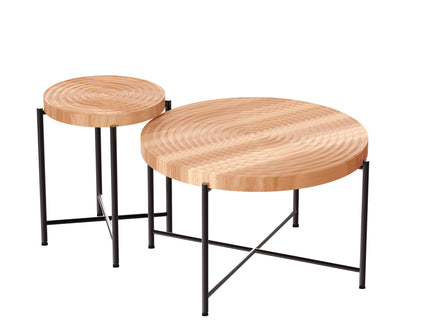 Coffee And End Table Set Waterproof Cover (Set of 2) - Natural Wood / Brown