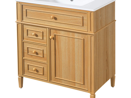 Bathroom Vanity With Flip Out Drawer, 2 Soft-Close Drawers