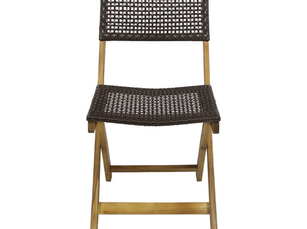 Bistro Foldable Chair With Wicker Backrest