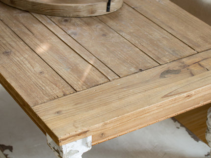 Rectangle Coffee Wooden Coffee Table, French Country Coffee Table - Brown / Antique White