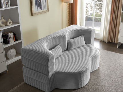 Floor Convertible Sleeper Sofa Bed With 2 Pillows