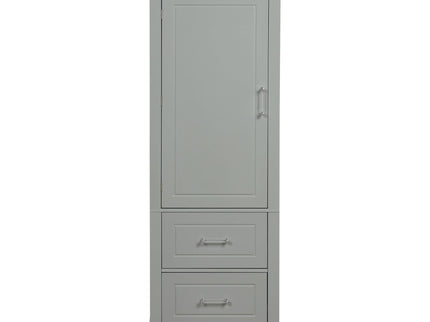 Tall Freestanding Bathroom Storage Cabinet With 2 Drawers And Adjustable Shelf