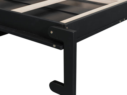 French Style Murphy Platform Bed With Shelf, Side Cabinets, Drawers And LED