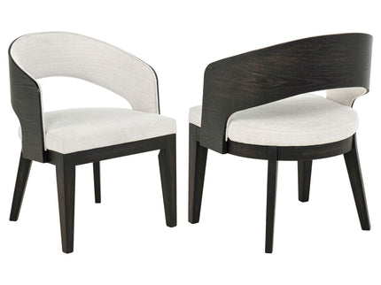Bangor - Upholstered Dining Arm Chair (Set of 2) - Black / Cream