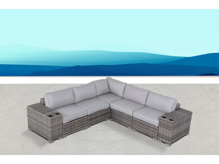Modern Rattan Wicker Seating Group With Cushions