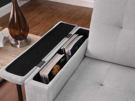 Ashlyn II - 84"W Woven Fabric Reversible Sleeper Sectional Sofa with Storage Chaise