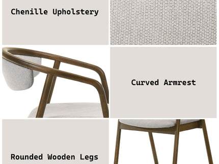 Delina - Side Chair - Gray / Walnut