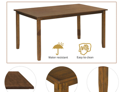 6 Piece Rectangular Dining Table Set With 4 Chairs And Bench