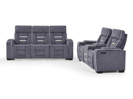 Austin - Reclining Sofa With Storage Arms - Gray