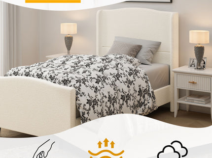 Platform Bed Frame With Tall Headboard And High Footboard