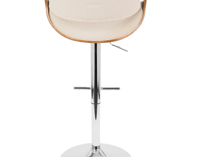 Curvo - Mid Century Modern Adjustable Barstool With Swivel With Straight T Footrest