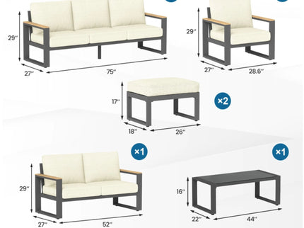 Modern Outdoor Sofa Set With Coffee Table