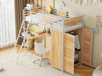 Loft Bed With L Shape Desk And Wardrobe