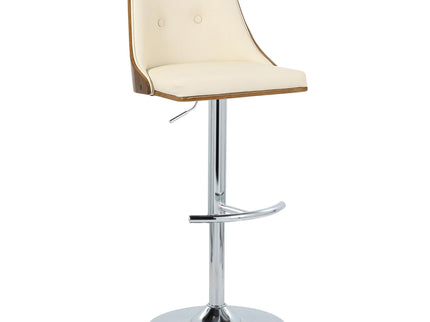 Gianna - Mid Century Modern Adjustable Barstool With Swivel With Rounded T Footrest (Set of 2)