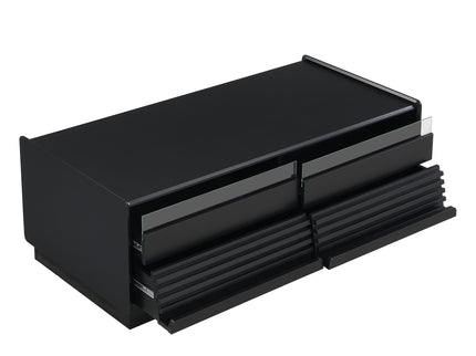 Modern Rectangle Coffee Table With 4 Drawers And 2 Display Shelves