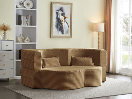 Floor Convertible Sleeper Sofa Bed With 2 Pillows
