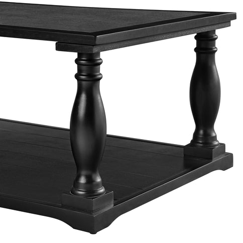 Farmhouse Rectangular Coffee Table With 2 Tiers