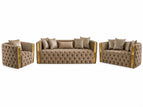 Light Brown / 3 Pc. Sofa, Loveseat, Chair