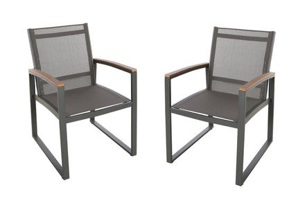 Aresha - Metal Outdoor Dining Armchair (Set of 2) - Gray