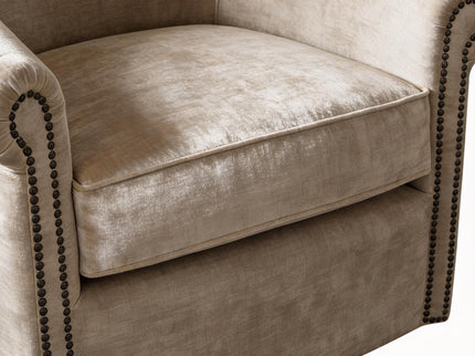 Barrel Swivel Accent Chair, 360 Degree Rotating For Living Room - Sand
