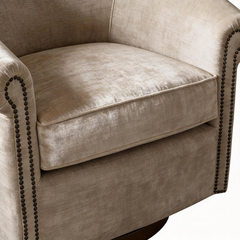 Barrel Swivel Accent Chair, 360 Degree Rotating For Living Room - Sand