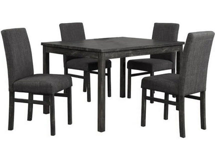 5 Piece Transitional Dining Set With Table And Upholstered Chairs
