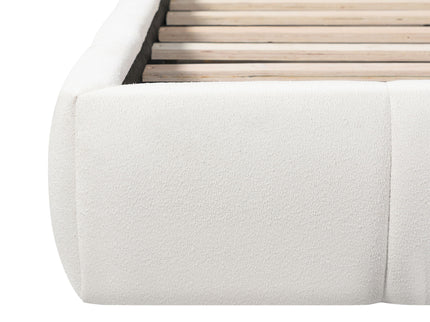 Upholstered Platform Bed Frame With Soft Boucle Headboard