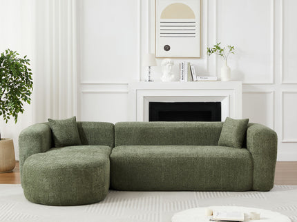 L - Shape Boneless Cloud Couch With 2 Throw Pillows For Living Room