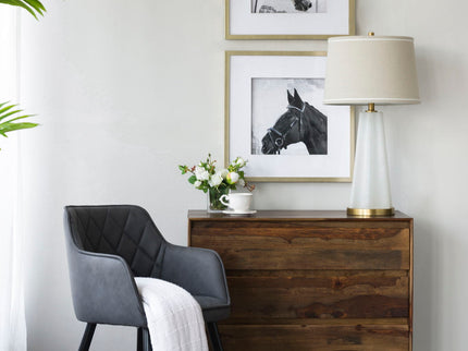 Wall Art Horse Animal Printing, Wall Decor Accent (Set of 2) - Golden / White