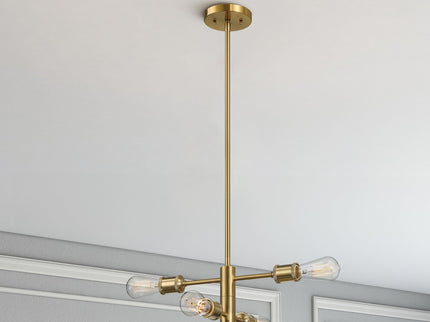 Trellis - 4 Lights Modern Gold Chandelier Vintage Pendant Fixture For Living Room - Clear / Gold