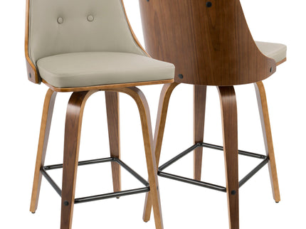 Gianna - Mid Century Modern Counter Stool (Set of 2)