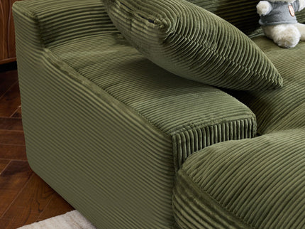Compressed Sofa With 3 Back Cushions, 2 Throw Pillows
